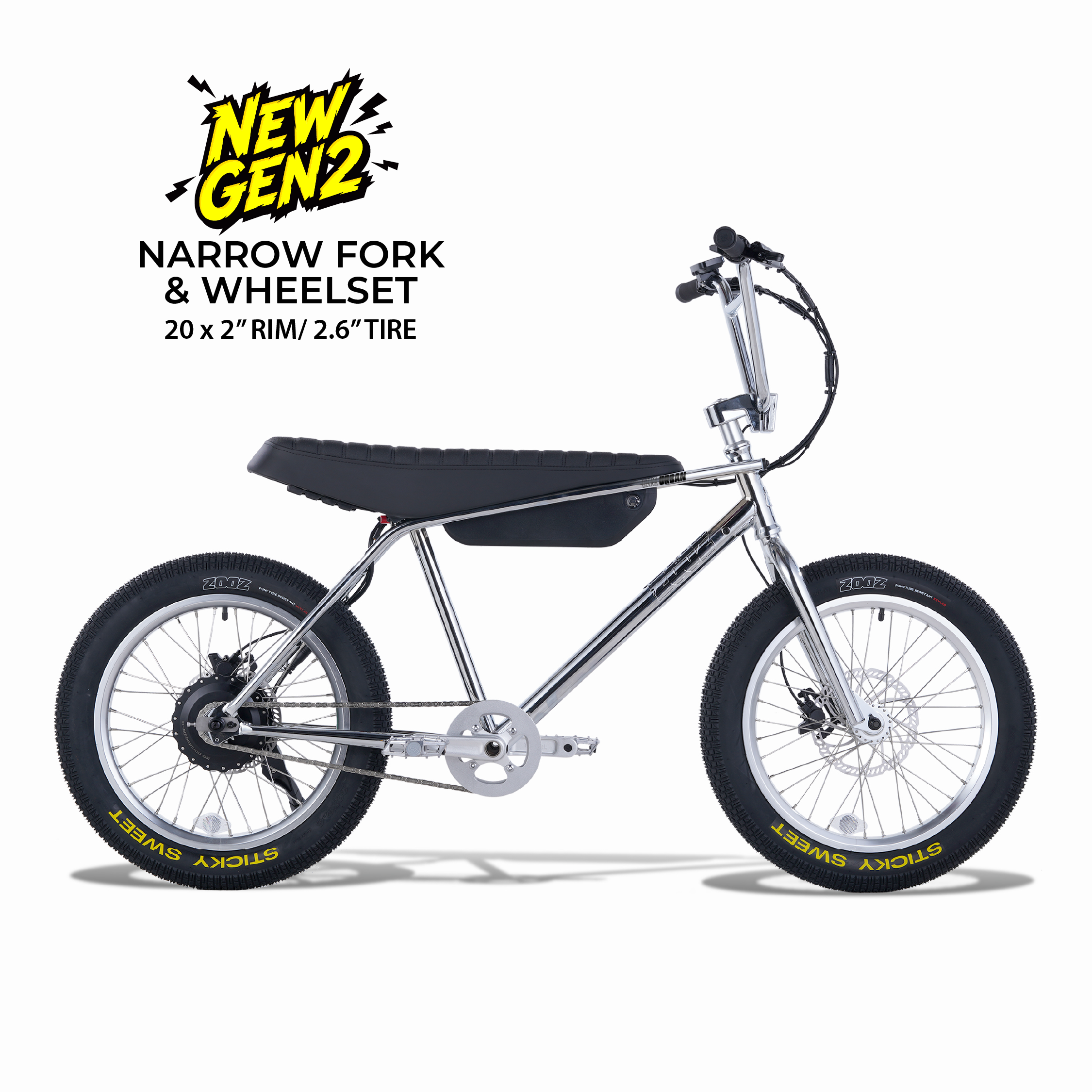 Zooz Electric Bike Ultra Ripster Gen 2 Chrome Side View