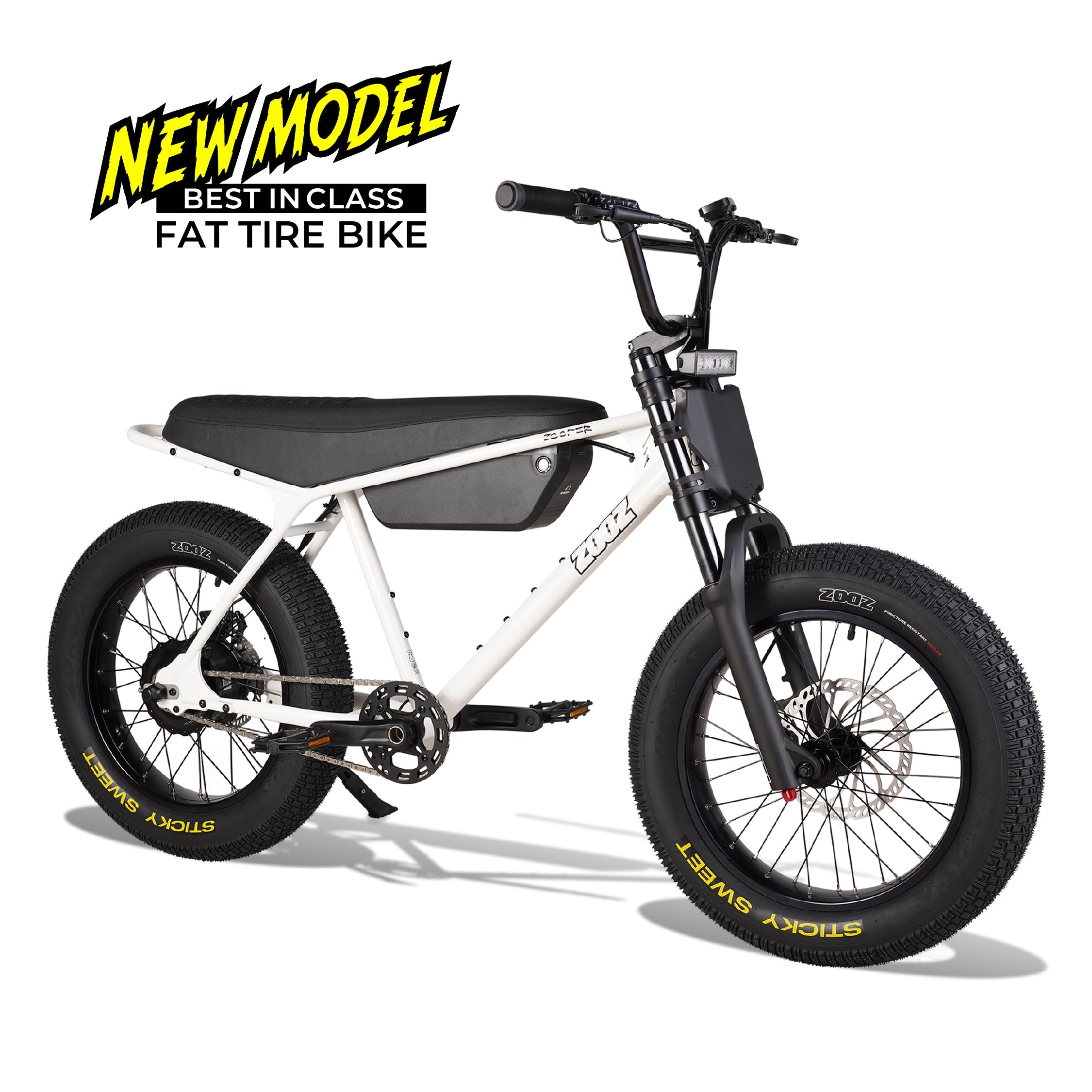 Zooz ZOOPER Electric Bike - Spark White Front