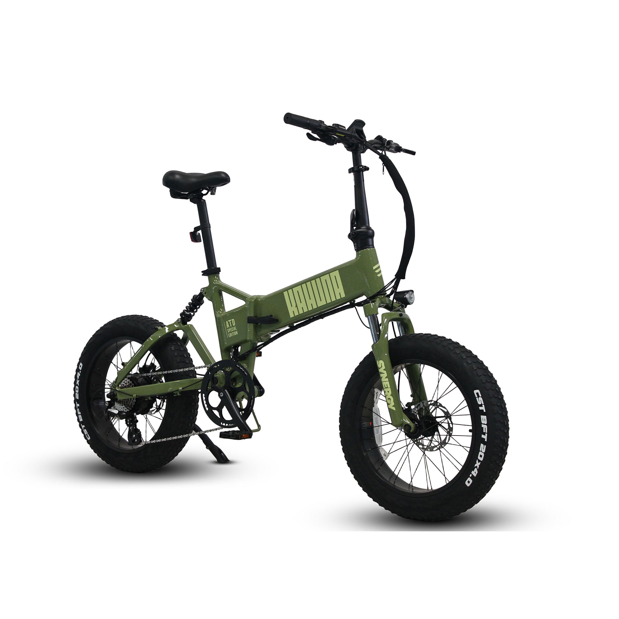 Synergy Kahuna folding electric bike in hunter green