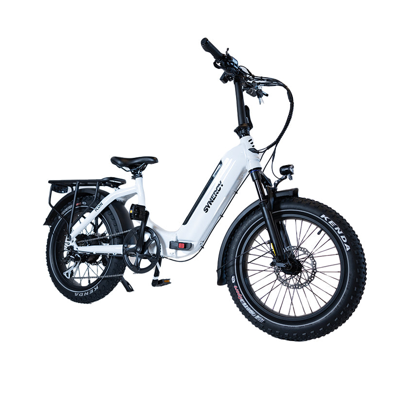 White Synergy low step e-bike for city and trail riding
