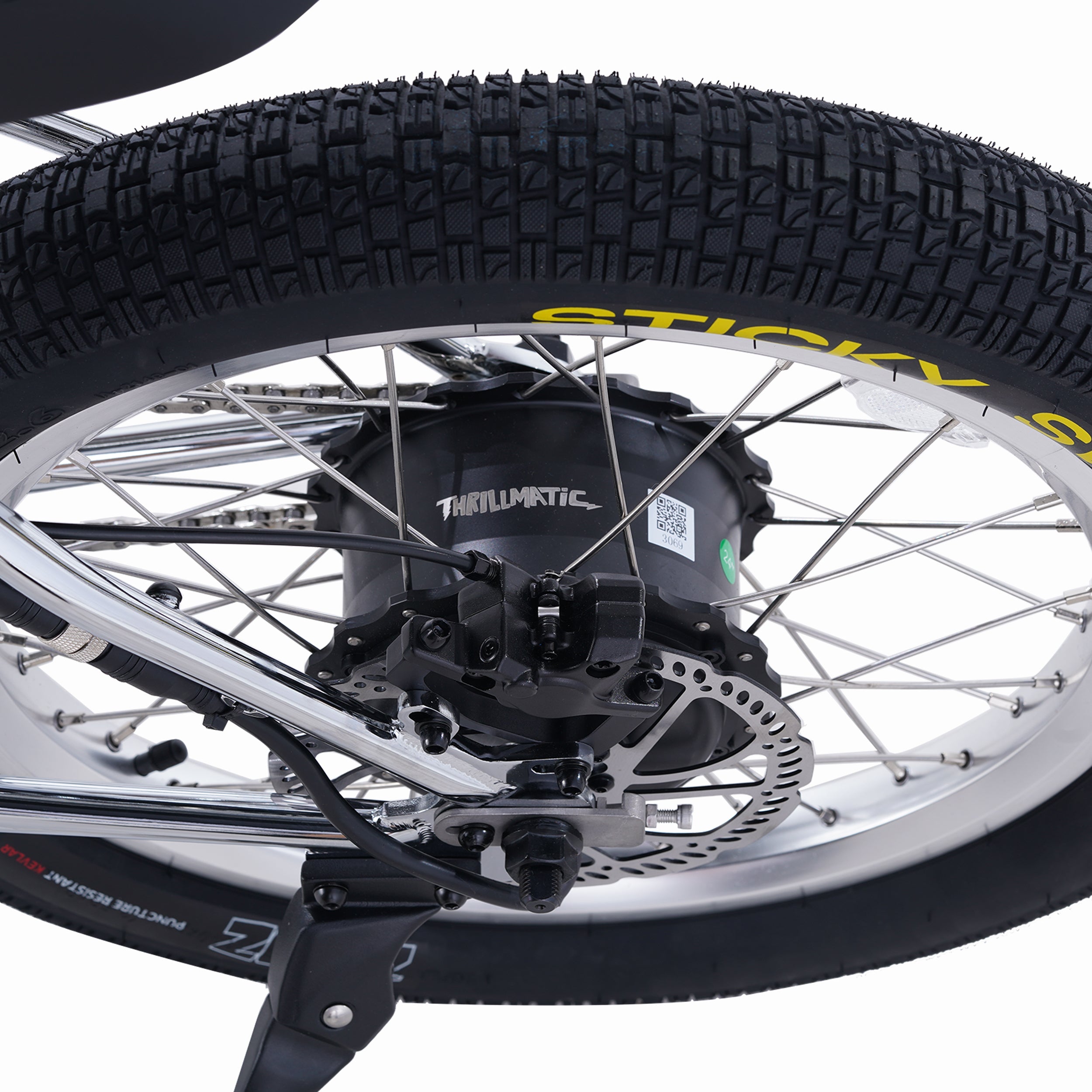 Zooz Electric Bike Ultra Ripster Gen 2 Chrome rear hub motor birds eye view