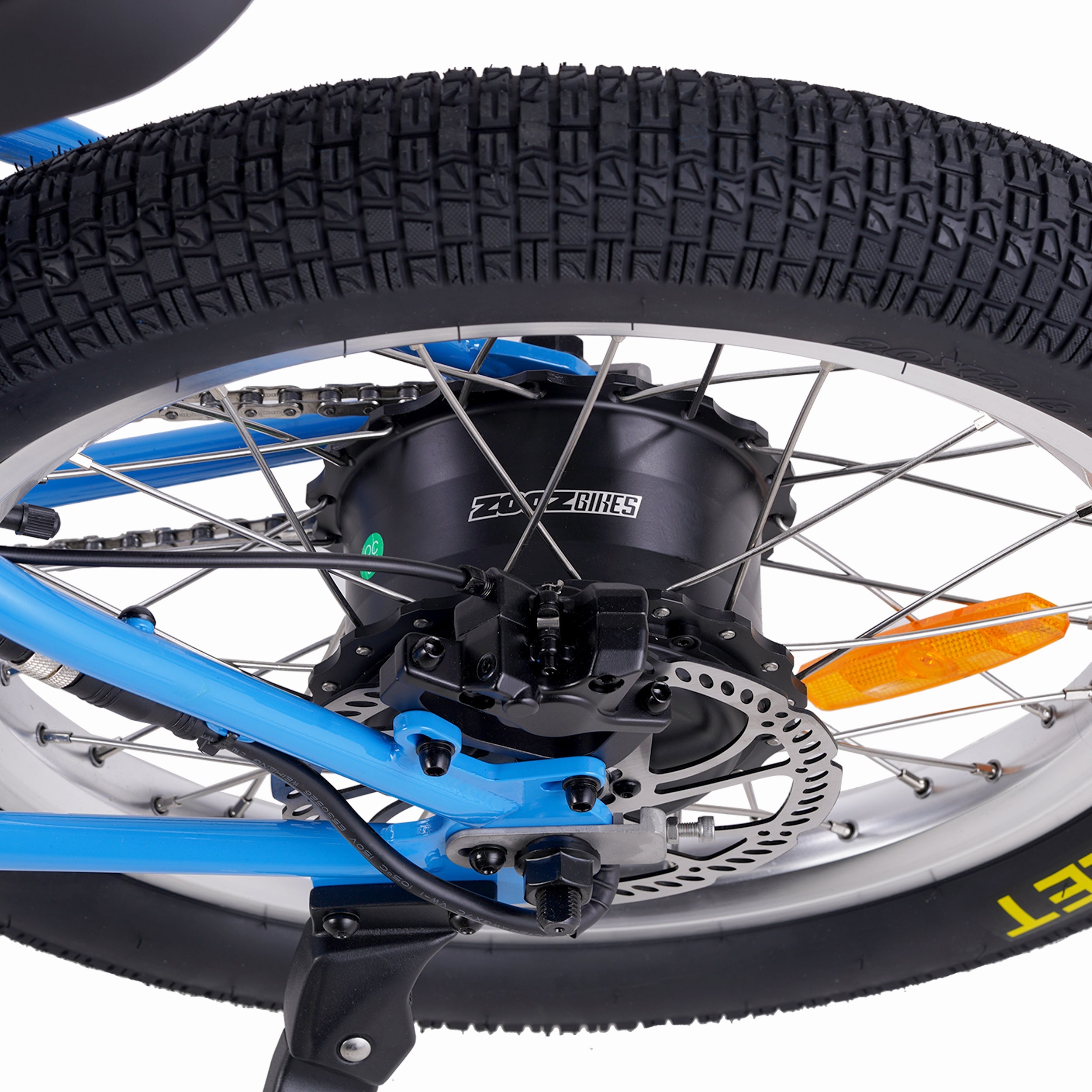 Zooz Electric Bike Ultra Ripster Gen 2 Newport blue motor birds eye view
