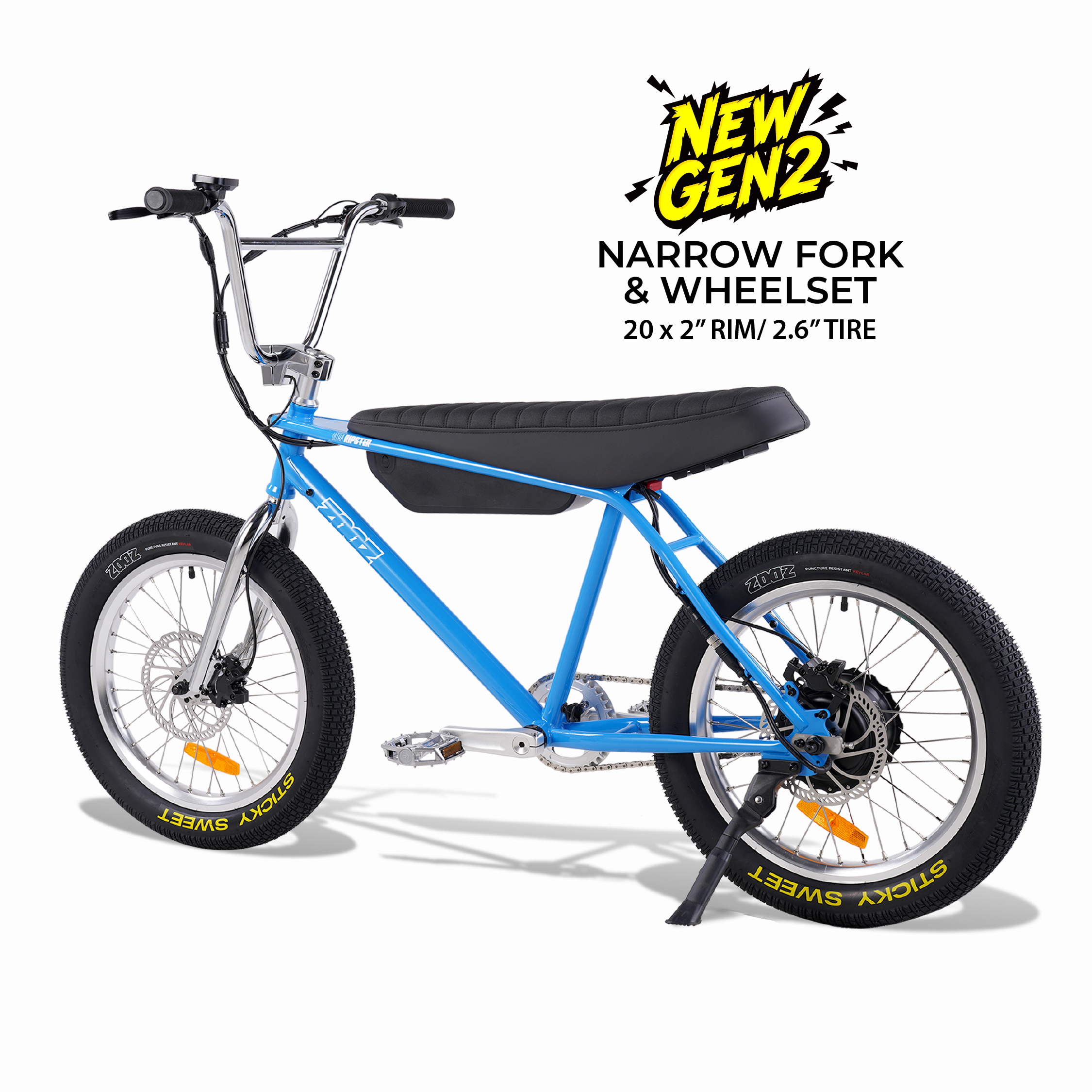 Zooz Electric Bike Ultra Ripster Gen 2 Newport blue rear 3/4 view