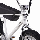 Zooz Electric Bike Ultra Ripster Gen 2 Spark White Head tube 3/4 view